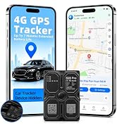 Magnetic GPS Tracker for Vehicles, Hidden Car Tracking Device with 7500mAh Battery, Up to 7 Month...