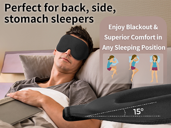 sleep mask for side sleeper back stomach light-blocking sleeping eye mask 3D night blindfold
