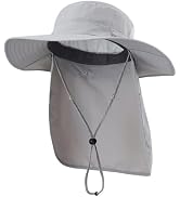 Home Prefer UPF 50+ Sun Hats for Men Women Wide Brim Fishing Hat with Neck Flap Summer Safari UV ...
