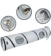 PetLike Cat Tunnel for Indoor Cats Collapsible Pop-up Pet Tube Peek Hole Hideaway Play Toys for C...