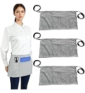Corfully Kitchen Apron with 3 Pocket, Adjustable Server Apron, Waitress Apron with Pockets Stripes