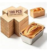 Mini Loaf Pan Liners, 100 Pcs Unbleached Parchment Paper, Non-Stick Bread Pan Liners for 6x3 / 6....