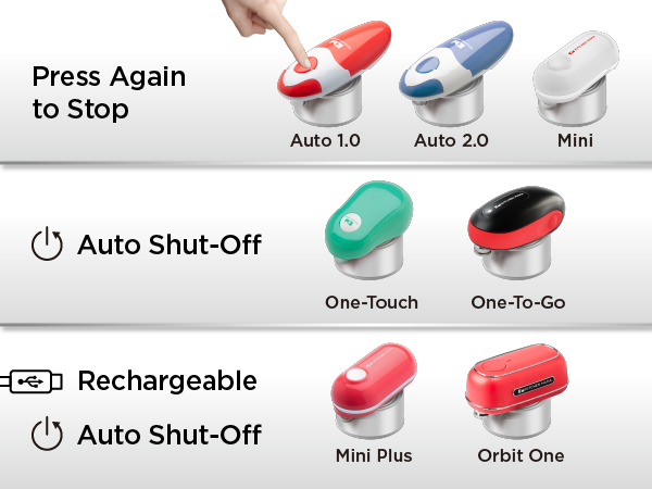 Press again to stop and auto shut-off kitchen mama electric can opener smooth edge for seniors