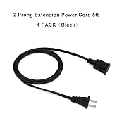2 Prong Extension Power Cord 5ft,US Male/Female Power Cable for NEMA 5-15P to NEMA 5-15R(5FT) Bla...