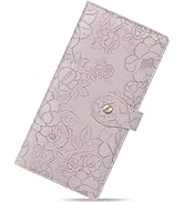 GAEKEAO Womens Wallet Slim Thin RFID Blocking Ladies Card Holder Floral Vegan Leather Long Bifold...
