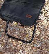 MOONCY 16-Inch Collapsible Stool, Portable Aluminum Alloy Pocket Chair with Shoulder Strap, Suppo...