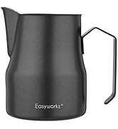 Easyworkz Espresso Steaming Pitcher Stainless Steel 12 oz Coffee Frothing Picther Milk Jug Cappuc...