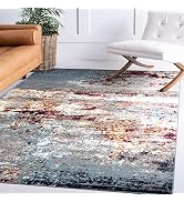 Rugshop Distressed Abstract Watercolor Area Rug 5' x 7' Multi