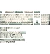 YUNZII Spring Tea Dye Sub PBT Keycaps,145 Full Keys Dye Sublimation PBT Custom Keycaps with Key P...