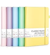 feela 5 Pack Notebooks Journals Bulk, Hardcover Classic Ruled Lined Journals with Pen Holder for ...