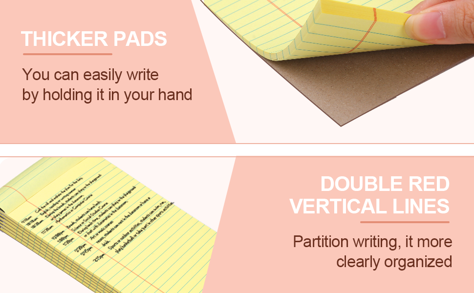 Utron 6 PCS Small Legal Pads 5x8, Narrow Ruled Small Note Pads 5x8