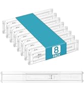 Vtopmart 8 Pack Shallow Drawer Dividers, 2.36" High 12.5"-20.8" Adjustable Expandable Kitchen Dra...