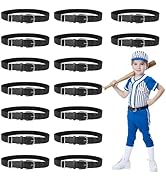 SAYAYA 16 PCS Youths Baseball Belts Softball Belts Adjustable Elastic Baseball Uniform Belt for B...