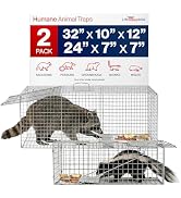 Heavy Duty Catch Release Large Live Humane Animal Cage Trap for Cats, Racoons, Gophers, Possums, ...