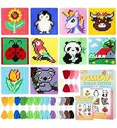 Pllieay 10-in-1 Cross Stitch Kit for Beginners, Easy Needlepoint Kit for Kids, Includes 10 Pre-Pr...