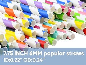 7.75 INCH 6mm paper straws
