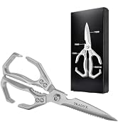 Kitchen Scissors for Food - TRADYX All Purpose Heavy Duty Shears with Bottle Opener & Fish Scaler...