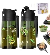 COOLMI Oil Sprayer for Cooking, 2 in 1 Olive Oil Dispenser Bottle Set for Kitchen, Food-Grade Gla...