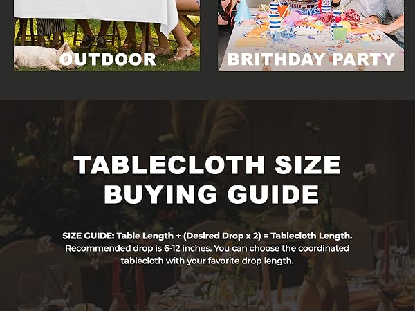 wedding fabric polyester 6 ft party washable 4 ft rustic outdoor event hosting 60 84 120 waterproof