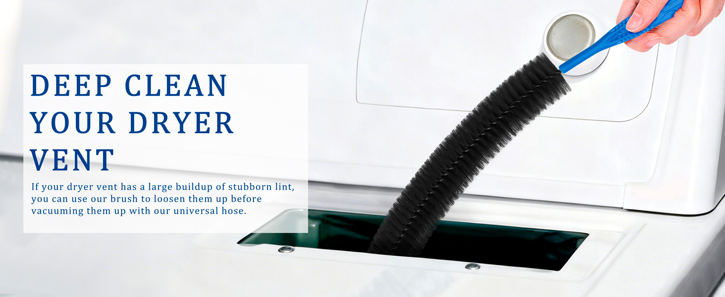 Dryer Vent Cleaner Kit with Dryer Vacuum Hose Attachment which Suitable for Most Vacuum Cleaners
