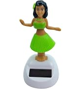 Zhuluck Green Solar Powered Dancing Hula Girl Dashboard Decorations Swinging Bobbleheads Collecti...