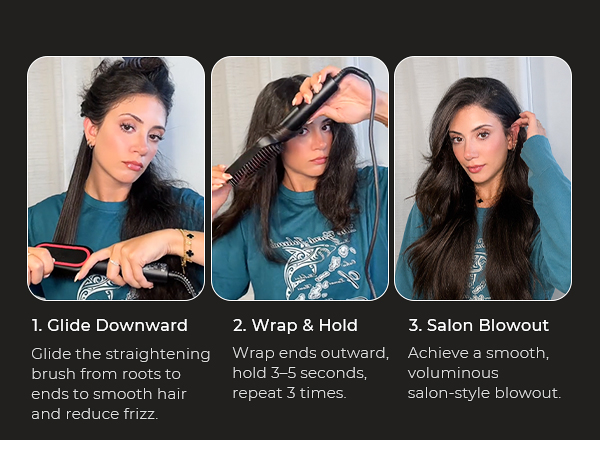 TYMO Ionic Plus Hot Comb Hair Straightener Brush for Blowout