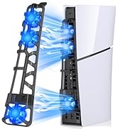 Cooling Fan for PS5 Slim Accessories with LED Light-Klipdasse USB 3.0 Hub Quiet Fan for PS5 Slim-...