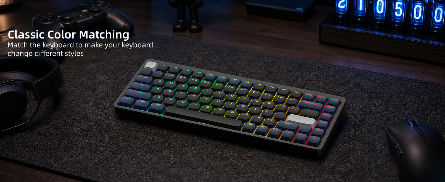 Low Profile Keycaps - Shine Through Keycaps 60 65 75 100 Percent, Keyboard Key caps PBT