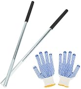 2 Pack Winding Rods for Garage Torsion Springs with Non-Slip Rubber Handle, Zinc Steel Winding Ba...