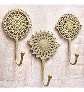 Indian Shelf 3 Vintage Wall Hooks for Hanging Coats Decorative Wall Hook Boho Key Holder for Wall...