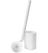 IVYROLL Toilet Brush and Holder Set, Toilet Bowl Cleaner Brush White, Scrubber Brush for Bathroom...