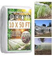 Fippy Garden Netting Pest Barrier, 10 X 50FT Insect Netting for Garden Raised Beds, Garden Bug Ne...