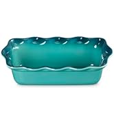 Le Creuset Stoneware Heritage Fluted Loaf Pan, 9", Riviera