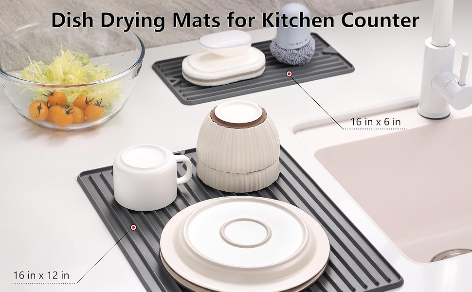 dish drying mats for kitchen counter
