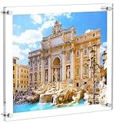 AITEE Large Acrylic Floating Picture Frame 16×20,Clear Photo Frame Wall Mount, Display Photo Fram...
