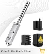 0.4mm Kobra S1 Max Quick-Swap Hardened Steel Nozzle, High Flow&High Speed Print Head Extruder Hot...