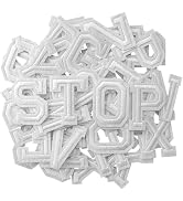 CXWLJL 52Pcs Iron On Letter Patches, Letters A-Z Embroidered Applique Patches for Sweatshirts, Sk...