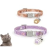 Sucegi 2 Pack Cat Collar, Lightweight (0.4" Wide), Elastic Quick Release, Kitten Collar Adjustabl...