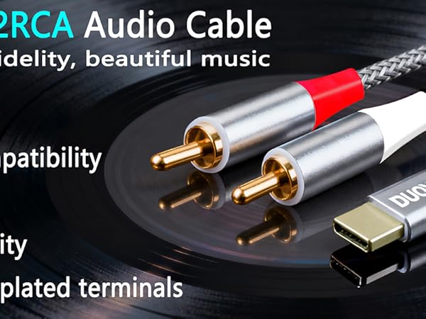 USB-C to 2RCA Audio Cable