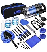 17pcs Car Detailing Kit, Car Interior Cleaning Kit with Handheld Car Vacuum, Car Detailing Brushe...
