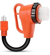 50 Amp to 110 Volt RV Adapter Plug with Locking Connector, NEMA 5-15P to NEMA SS2-50R Electrical ...