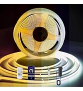 AUZIWE CCT COB LED Strip Light 16.4ft, Tunable White Warm White to Cool White LED Strip, 608LEDs/...