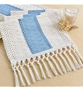 FEXIA Boho Table Runner Light Blue for Home Decor with Tassels 72 Inches Farmhouse Long Rustic Ta...