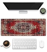 Desk Mat,Boho Carpet Style Large Gaming Mouse Pad XL,Boho Rug Desk Pad,Extended Big Computer Keyb...
