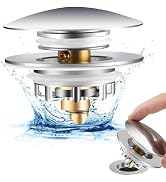 Uxoz Bathtub Stopper Pop Up Drain Plug, Bath Tub Drain Plug, Bathroom Tub Drain Plug and Cover fo...