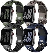 Adorve Compatible with Apple Watch Band 49mm 46mm 45mm 44mm 42mm for Men Women,4 Pack Silicone Sp...