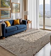 4x6 Beige Fluffy Rug Shaggy Area Rug
