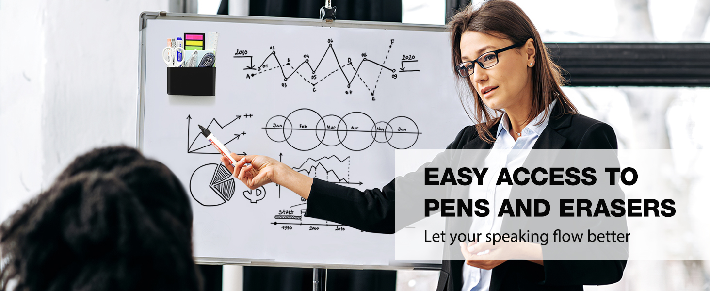 get holder attached to whiteboard so that everything is at your fingertip when working or teaching