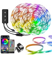 LED Light Strip 100ft, Smart Light Strips with Remote and App, Music Sync Color Changing RGB Stri...