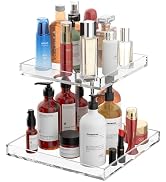 Hongtuocb 2-Tier Perfume Tray,Clear Perfume Organizer for Dresser and Counter,Acrylic Perfume Sta...